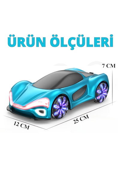 Oyuncak Uzaktan Kumandalı Şarjlı Elektrikli Araba 4x4 Şarj İstasyonlu Led Işıklı Sesli Müzikli Rc Mavi