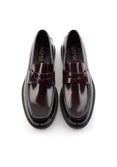 Bordo Hakiki Deri Erkek Loafer Ayakkabı E01648609514