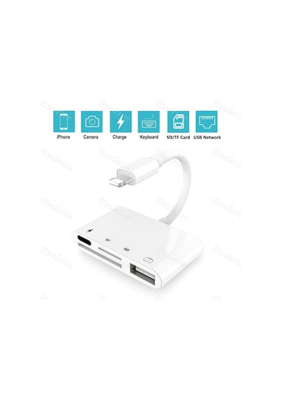 Apple Uyumlu iPhone iPad Usb Sd Microsd Kart Okuyucu 4333P Çevirici Dönüştürücü
