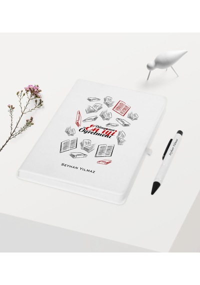 Kişiye Özel Dünyanın En Iyi Öğretmeni Temalı Beyaz Defter Kalem H N11.1034