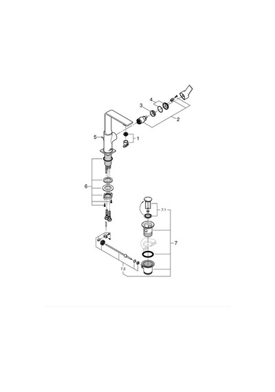 Grohe Allure Tek Kumandalı Lavabo Bataryası 1/2" L-Boyut 32146001