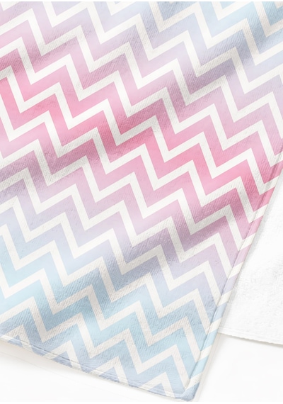 Zikzak Desenli Modern Plaj Havlusu - Pastel Mavi Pembe Minimalist Hızlı Kuruyan Mikrofiber Havlu Kumlu Porselen
