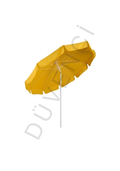 Plaj Şemsiyesi Sarı 200 Cm Çap / 10 Telli + Bidon + Taşıma Çantası Dahil