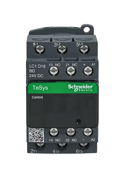 Schneider 18A 1NA+1NK 24V DC 50/60Hz 7,5kW Güç Kontaktörü