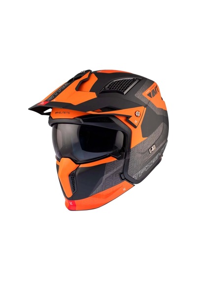Mt Streetfighter Sv S Totem B4 Kask Siyah - Mat Turuncu