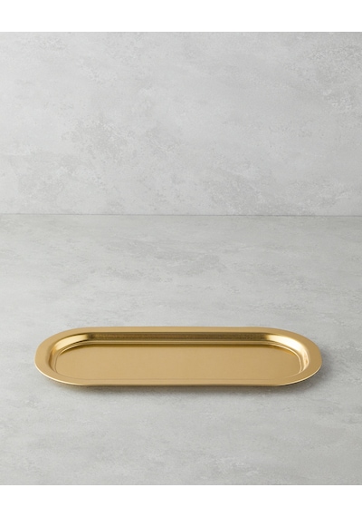 Emma Metal Tepsi 16x35 Cm Gold