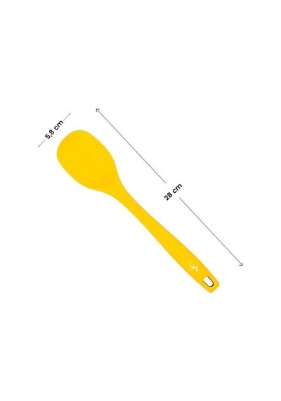 Lurch - Platin Silikon Yemek Kaşığı 28 Cm Sarı - Yanmaz, Yapışmaz, Bükülmez, Çizmez, Tat Ve Koku Bırakmaz - 240041