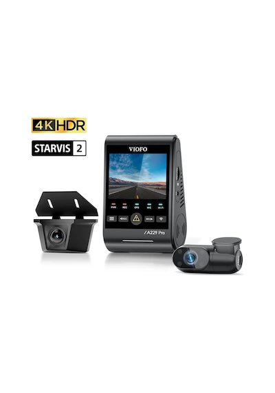 Viofo A229 Pro W 3 Kameralı Ön+arka Su Geçirmez+iç 4k+2k+1080p Sony Starvıs 2 Sensör Gps'li Araç Kamerası