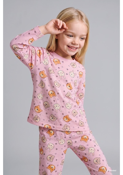 Defacto Desenli 2li Pijama Takımı Kız Bebek I3902a526auer105 Ekru-er105