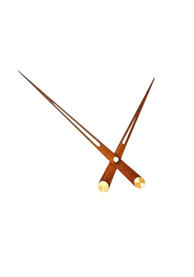 MetaQuartz Aksesuar 18 Cm Lik Ceviz Küçük Boy Akrep Yelkovan , Saniyesiz Model