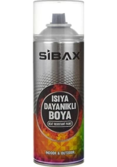 Sibax Isıya Dayanıklı Sprey Boya 400 Ml Türk Malı Siyah Renk