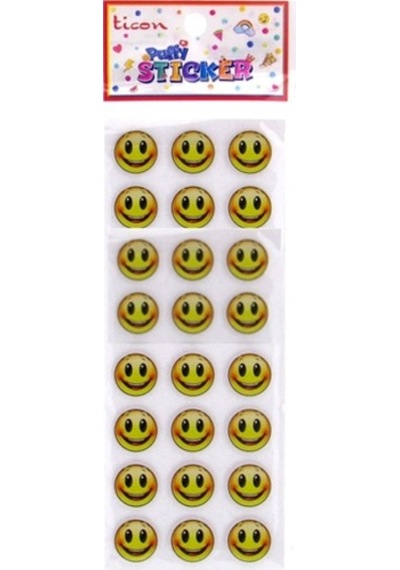 Ticon Puffy Sticker Gülen Yüz - 3 Adet
