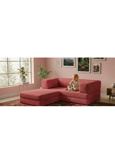 Herev 200x200 Cm 50 Dns Modüler Köşe Koltuk Fitilli Kadife Kumaş, Yatak Olabilen, Modern Tasarım Şark Köşe Pembe Herev 200x200 Cm 50 Dns Modüler Köşe Koltuk Fitilli Kadife Kumaş, Yatak Olabilen, Modern Tasarım Şark Köşe Pembe