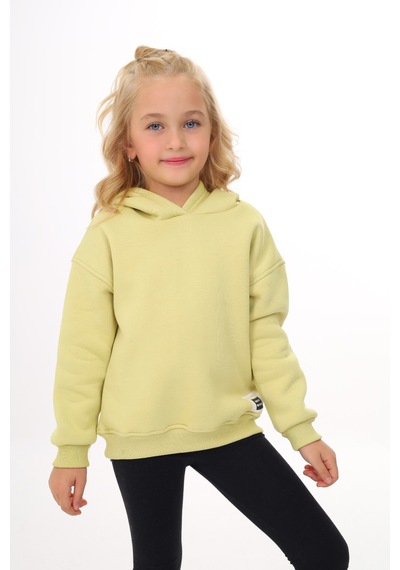 Toontoy Kız Çocuk Oversize Kapüşonlu Düşük Omuz Baskılı Sweatshirt - 3 İplik Şardonlu Açık Yeşil Toontoy Kız Çocuk Oversize Kapüşonlu Düşük Omuz Baskılı Sweatshirt - 3 İplik Şardonlu Açık Yeşil