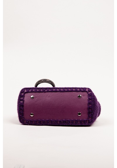 Fabric Craft Bag Portföy Çanta Bilek Askılı Merserize İplik Mor Mor