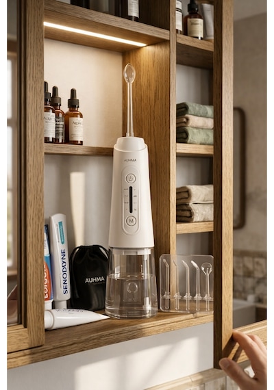 Auhma Amf11 Akıllı Şarjlı Ağız Duşu - 320ml Su Haznesi, 4 Modlu, Diş Temizleme Cihazı