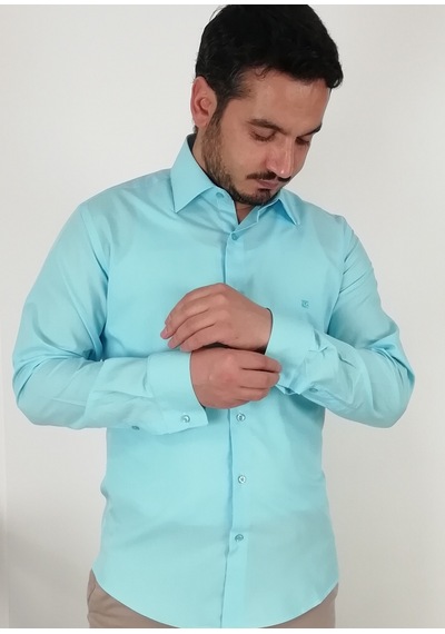 Tousus Slim Fit Turkuaz Erkek Gömlek Slm-5089-tss