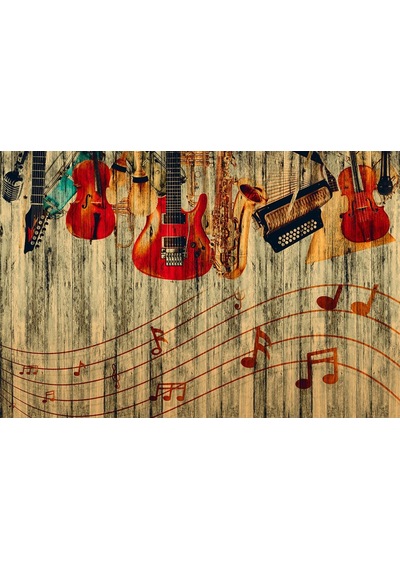 Müzik Temalı Müzik Aletleri Özel Tasarım Duvar Kağıdı