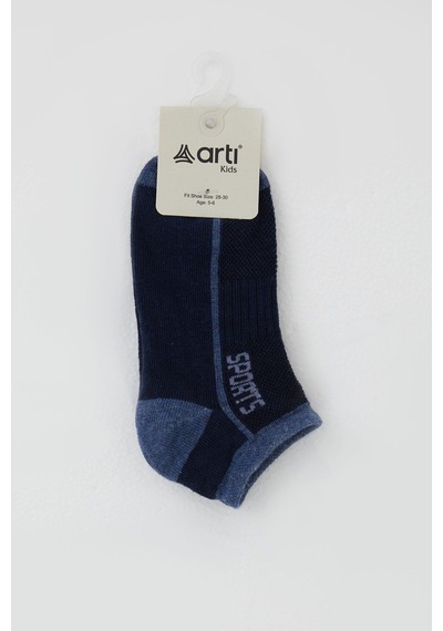 Arti Artı Erkek Çocuk Patik Çorap Sports Yazı Baskılı 1-14 Yaş, Lacivert