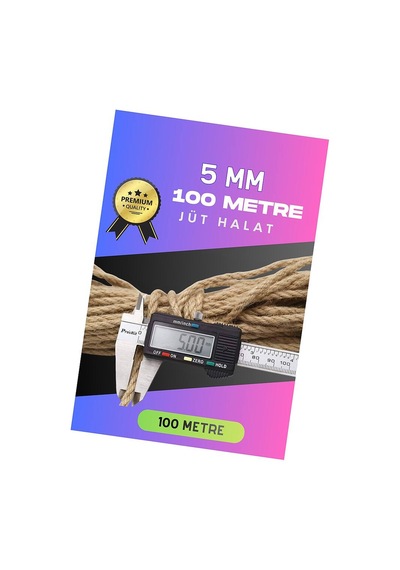 5 Mm 100 Metre Jüt Halat Dekoratif Hasır İp Urgan Süs Evimdeyokyok
