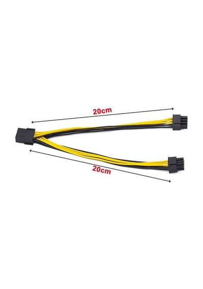 8 Pin Pcie Erkek To 6+2 Pci-E Gpu Y Dişi Çoklayıcı Power Kablo