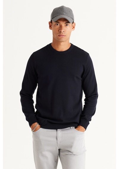 AC&Co / Altınyıldız Classics Erkek Lacı Standart Fit Normal Kesim Bisiklet Yaka Pamuklu Triko Kazak Lacivert AC&Co / Altınyıldız Classics Erkek Lacı Standart Fit Normal Kesim Bisiklet Yaka Pamuklu Triko Kazak Lacivert