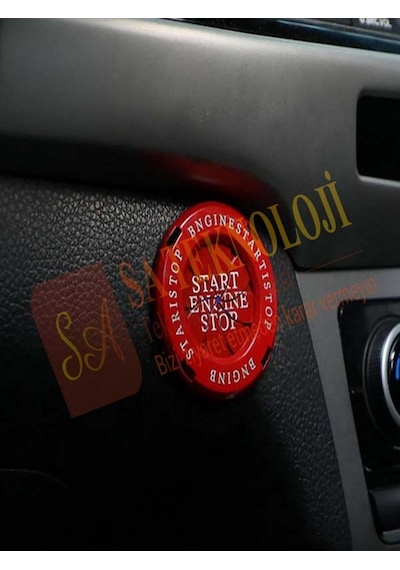 Start Stop Düğme Üzeri Aksesuar Yuvarlak Ssy-Kırmızı