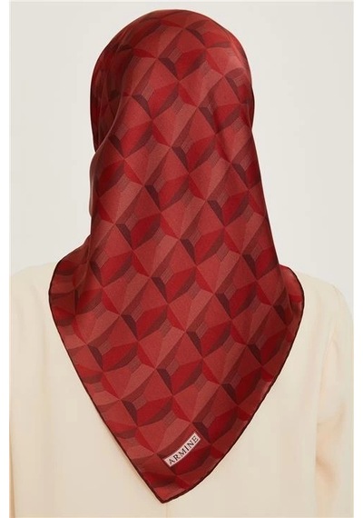 Armine Sura Saf İpek Eşarp 9204d 56 Kırmızı