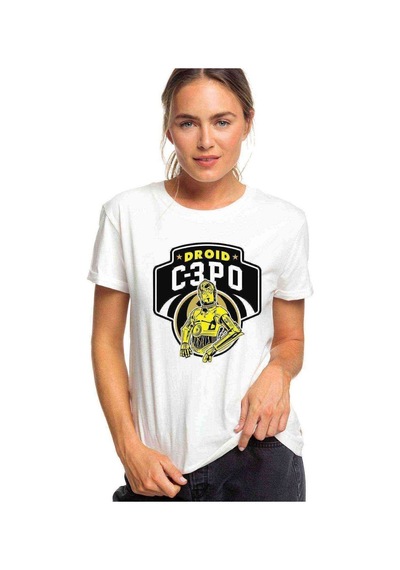 C3Po 2 Baskılı Beyaz Kadın Tshirt