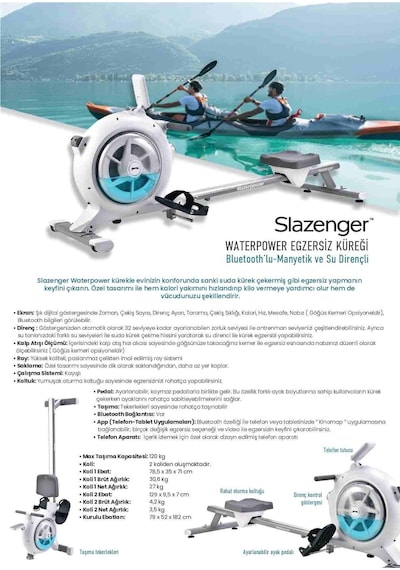Slazenger Waterpower Bluetooth Manyetik Ve Su Dirençli Egzersiz Küreği