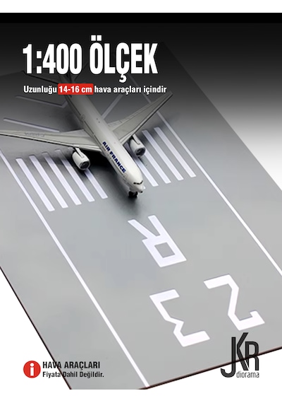 1/400 Ölçekli Hava Araçları İçin Uçak Pisti Havaalanı, Pist, Yol Düzeni 20x30 Cm - 3 Parça