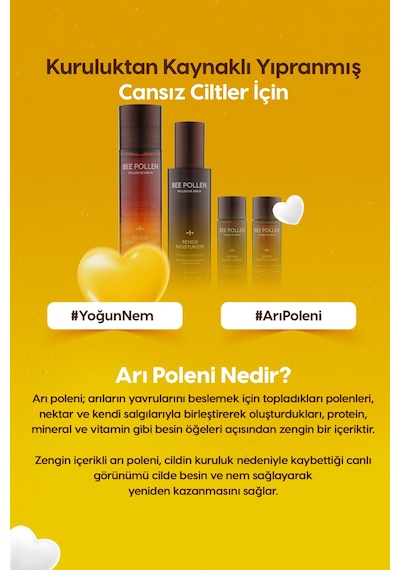 Kuru Ciltler İçin Arı Poleni İçerikli Besleyici Cilt Bakım Seti Bee Pollen Renew Skin Care Set 2