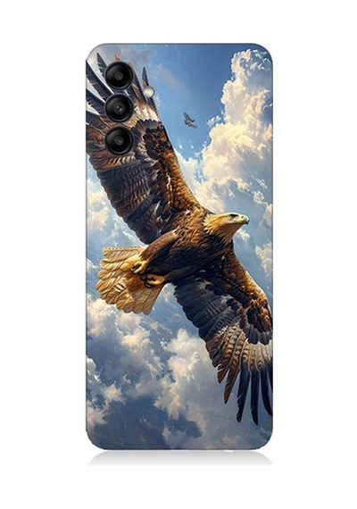 Samsung Galaxy A55 Uyumlu Gökyüzünde Uçan Kartal Desenli Silikon Kılıf