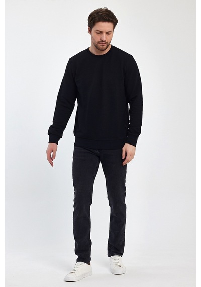 Odda 0007 Pike Sıfır Yaka Sweat Siyah