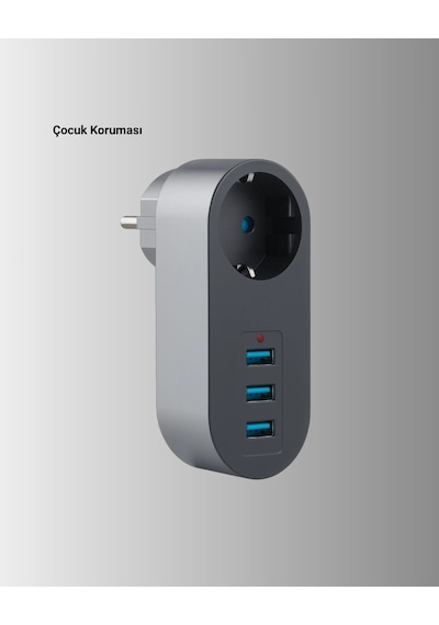 Akım Korumalı Usb Li Priz Güçlü 2500w, Isı Ve Çocuk Koruması 1