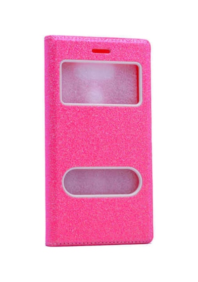 Fibaks iPhone 7/8/se Uyumlu Kılıf Kapaklı Simli Parlak Lüks Koruyucu 360 Kapak Pembe