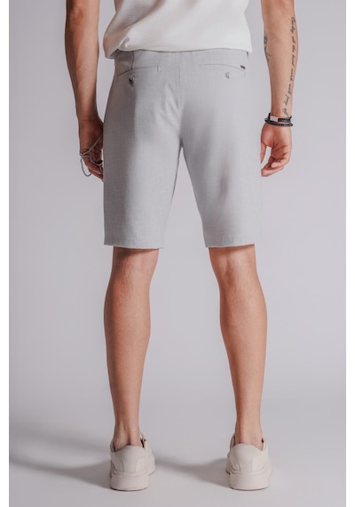 Braccas Erkek Yandan Cepli Klasik Bel Slim Fit Chino Şort Gri Gri