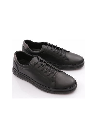 Dgn 9144 Erkek Düz Taban Sneaker Ayakkabi 9144-2505-R1579 Gri - Siyah