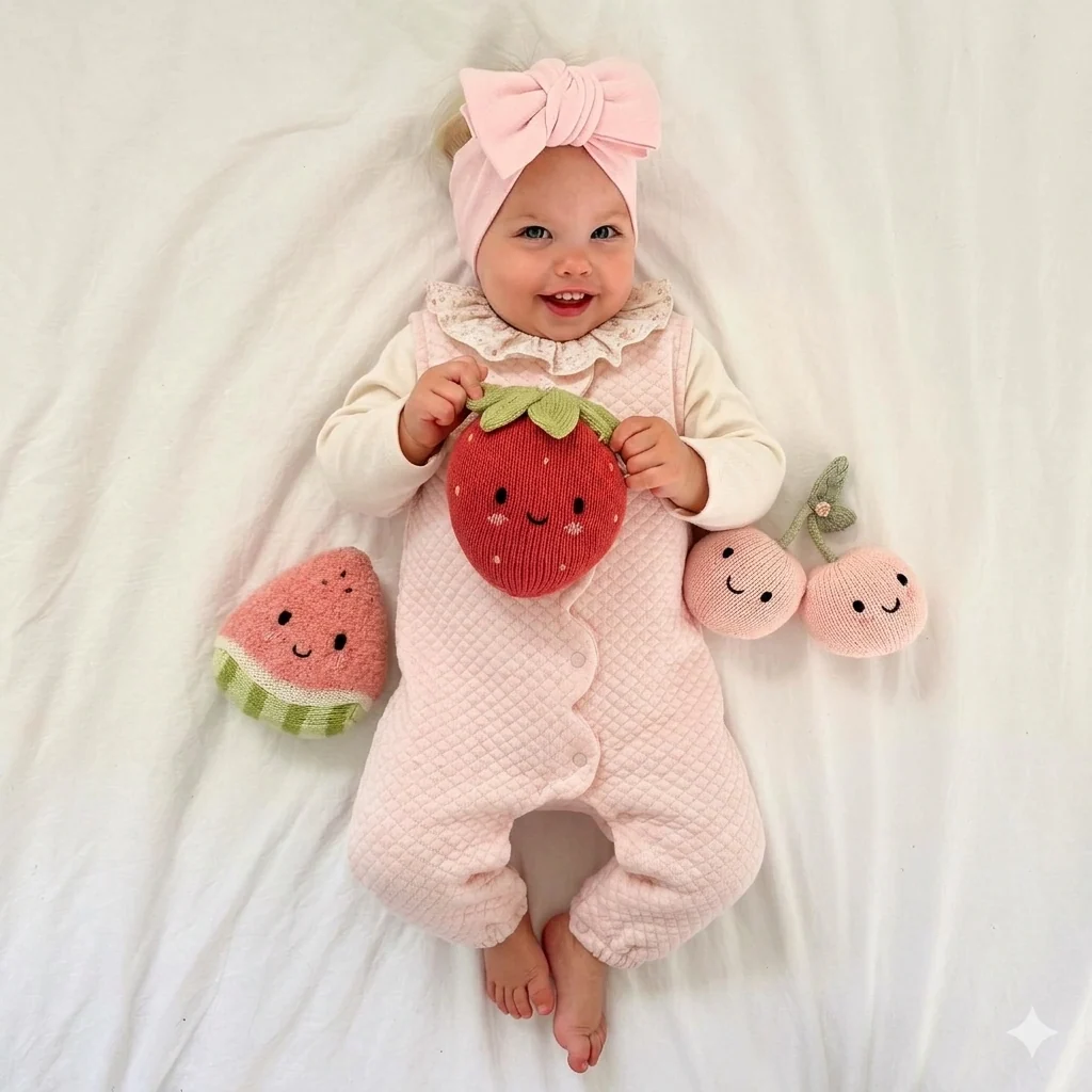 Momercy Romantic Autumn Kız Bebek Tulum Pembe