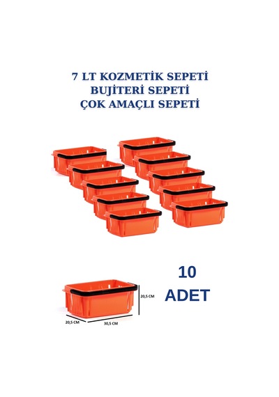 10adet 7Litre Kozmetik Sepeti Bijuteri Sepeti Kırtasiye Sepeti T