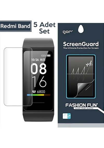 Gor Xiaomi Mi Band 5-4 Akıllı Bileklik Ekran Koruyucu 5 Adet Set- 5775