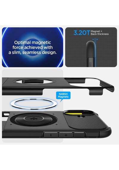 İphone 16 Plus İle Uyumlu Magsafe Kılıf Slim Armor Mag Fit Black - Acs08098