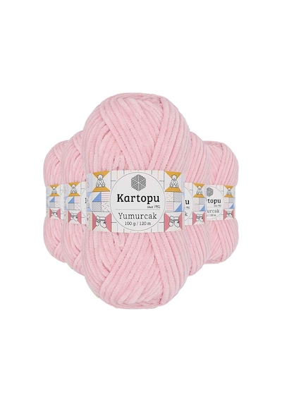 5 Adet Yumurcak Kadife El Örgü İpi Bebe Pembe K768 Çok Renkli