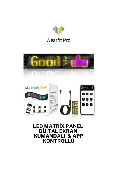 Bolsat Pixel Led Panel 16x192led 19x176cm Dijital Ekran Yazı Ve Animasyon Bantlı Bluetooth
