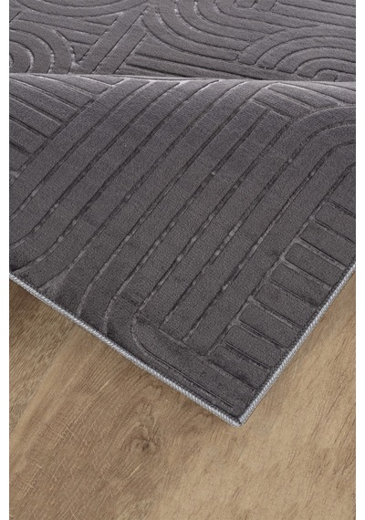 Villadia Home Textile Bambu Kaymaz Taban Dört Mevsim Yıkanabilir Kesme Yolluk Halı Koridor Mutfak Salon Yatak Oturma Çocuk Odası Koridor Antre Antrasit