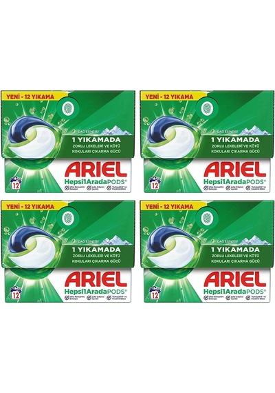 Hepsi1arada Pods Kapsül Çamaşır Deterjanı Beyazlar Ve Renkliler 12 Yıkama X4