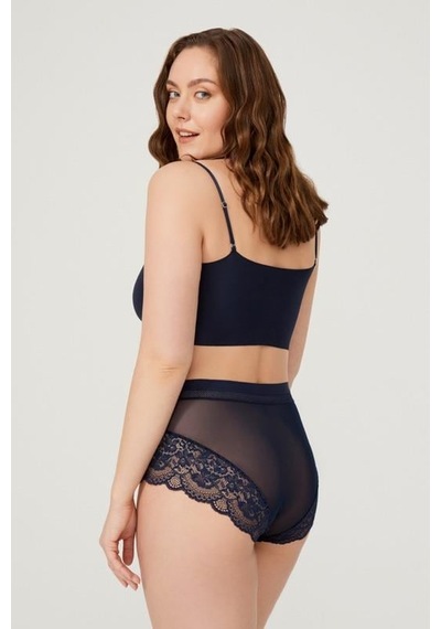 Cottonhill Dantel Detaylı Transparan Büyük Beden Bikini Külot 3'lü Paket-2 Çok Renkli 2