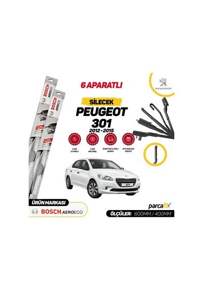 Peugeot 301 Bosch Aeroeco Muz Silecek 2012-2015