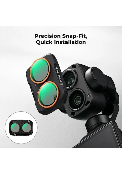 K&f Concept Dji Osmo Pocket 4p İçin 4 Parça Filtre Seti Cpl + Nd16 + Nd64 + Nd256 Plastik