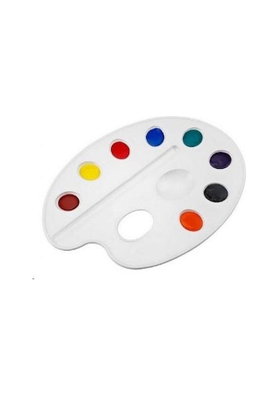 BRONS RESİM PALETİ PLASTİK KÜÇÜK ( BEYAZ ) BR-217